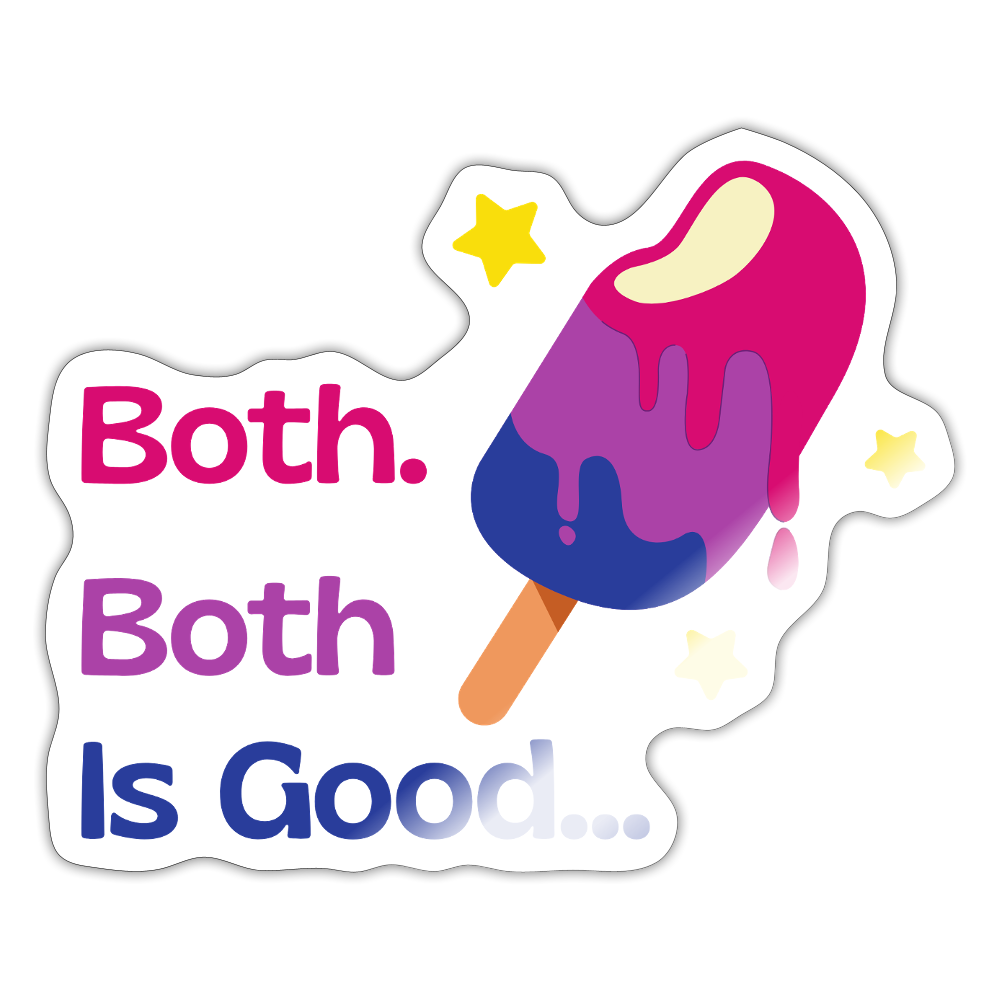 Bi Pride: Both is Good - Sticker (groß) - Weiß glänzend