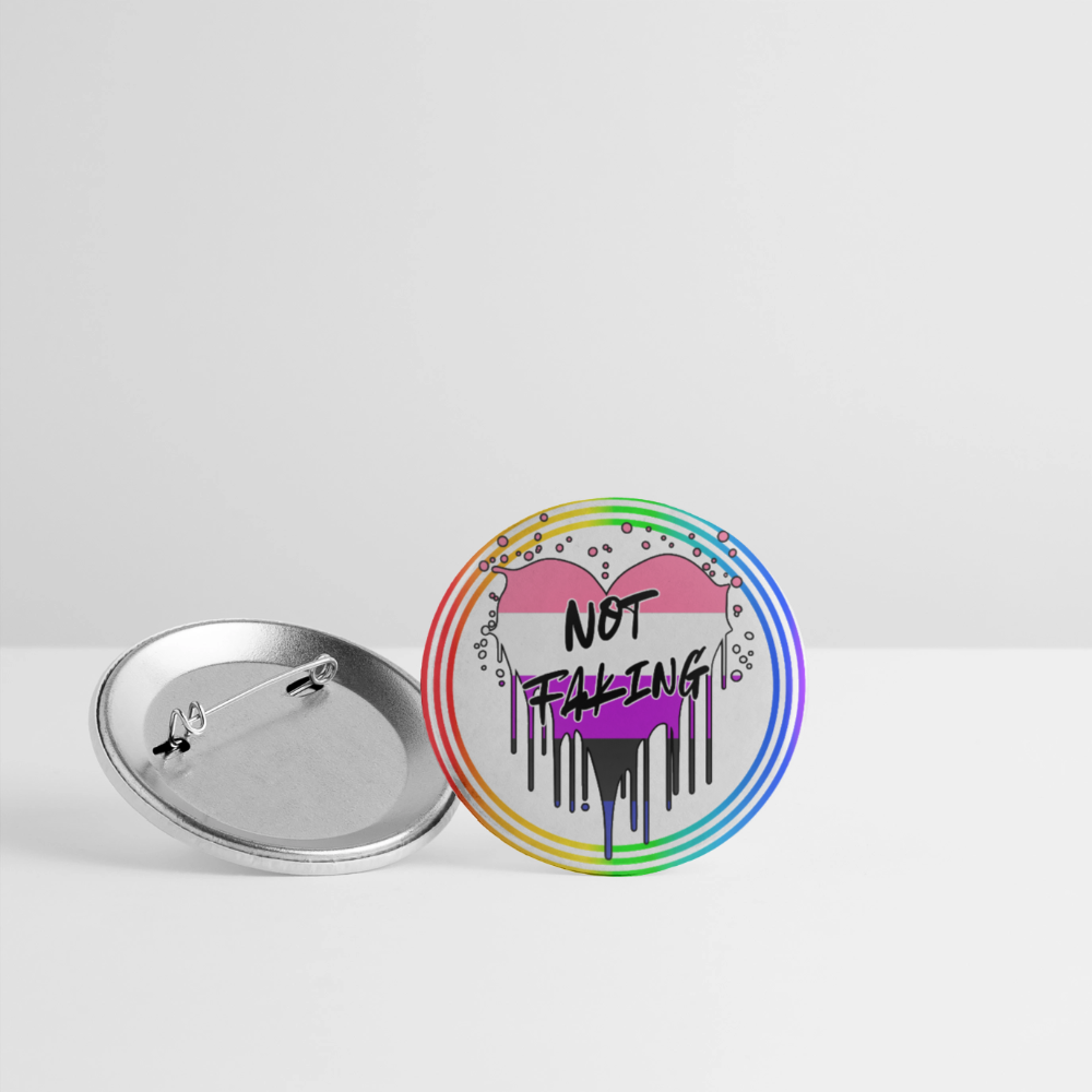 Genderfluid Not Faking "Regenbogenkreis Edition" - Buttons klein 5x - Weiß