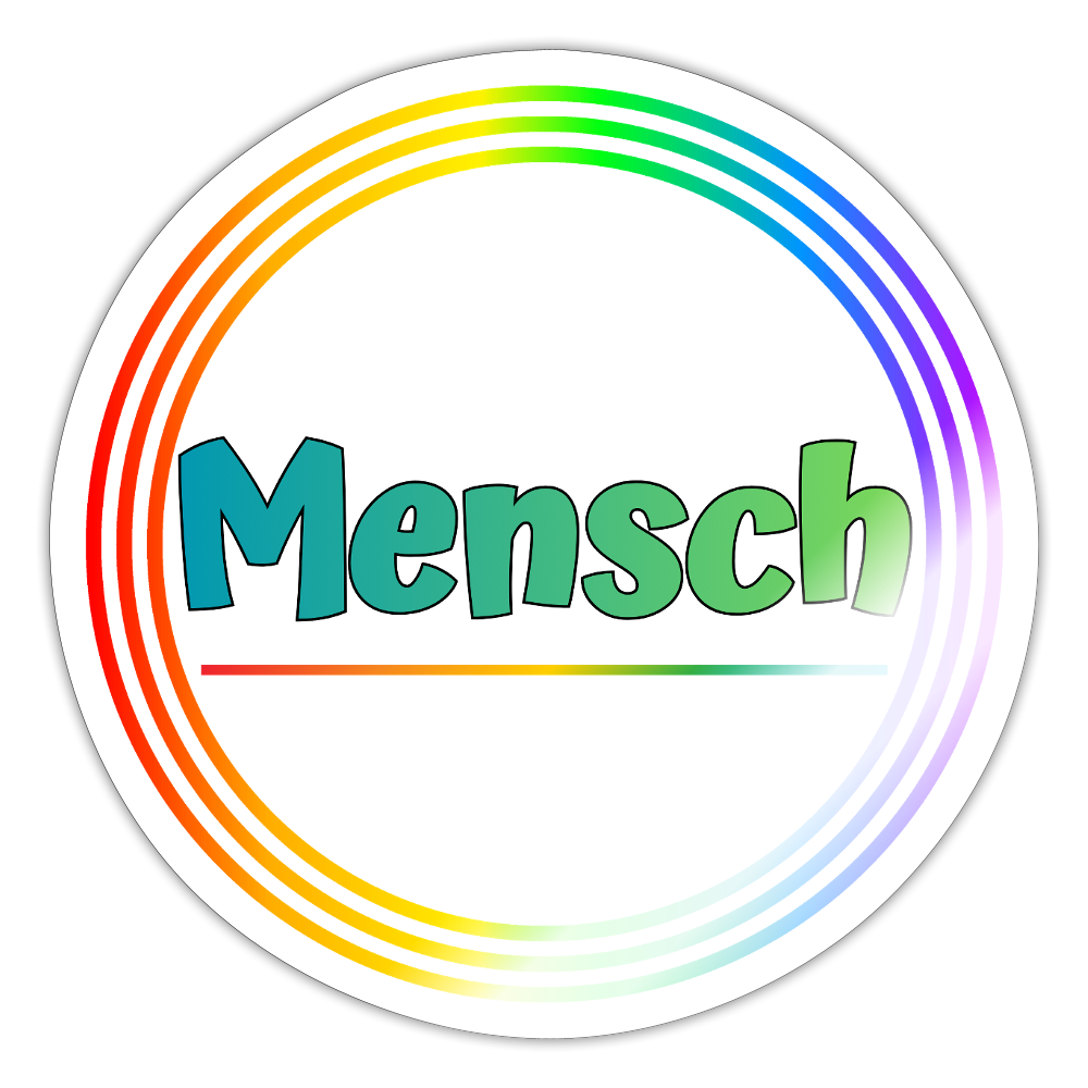 Mensch Pronomen Regenbogenkreis - Sticker (groß) - Weiß glänzend