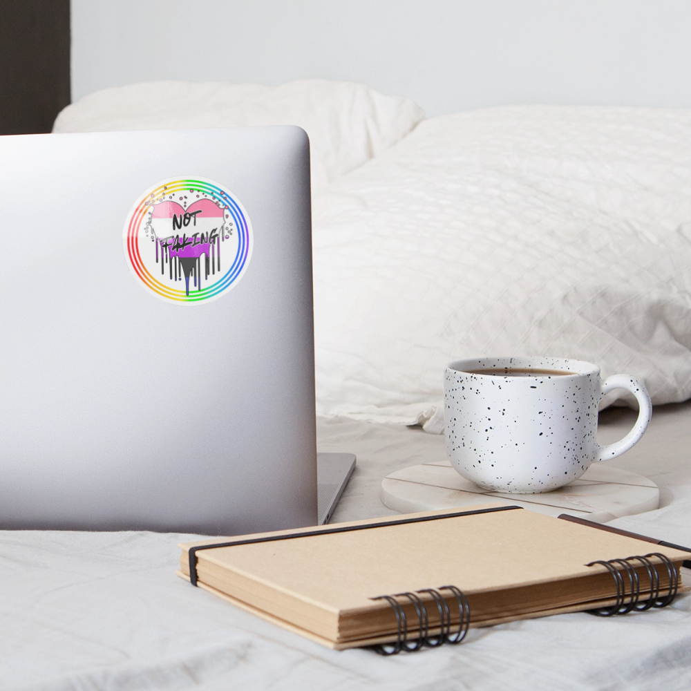 Genderfluid Not Faking "Regenbogenkreis Edition" - Sticker (groß) - Weiß glänzend