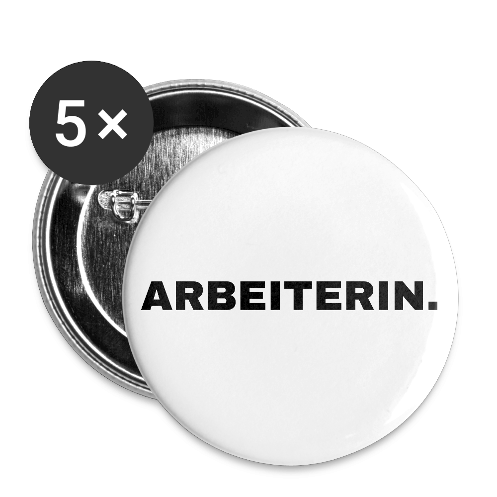 ARBEITERIN. "Plain Work Edition" - Buttons klein 5x - Weiß