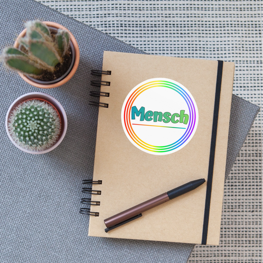 Mensch Pronomen Regenbogenkreis - Sticker (groß) - Weiß glänzend