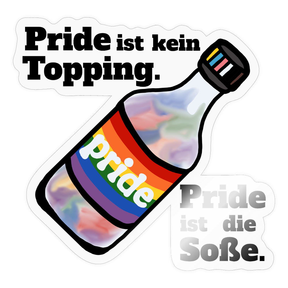 Regenbogen-Soße: Die Hauptzutat - Sticker (groß) - Transparent glänzend