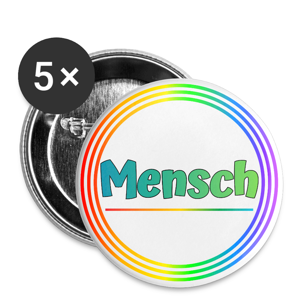 Mensch Pronomen Regenbogenkreis - Buttons klein 5x - Weiß
