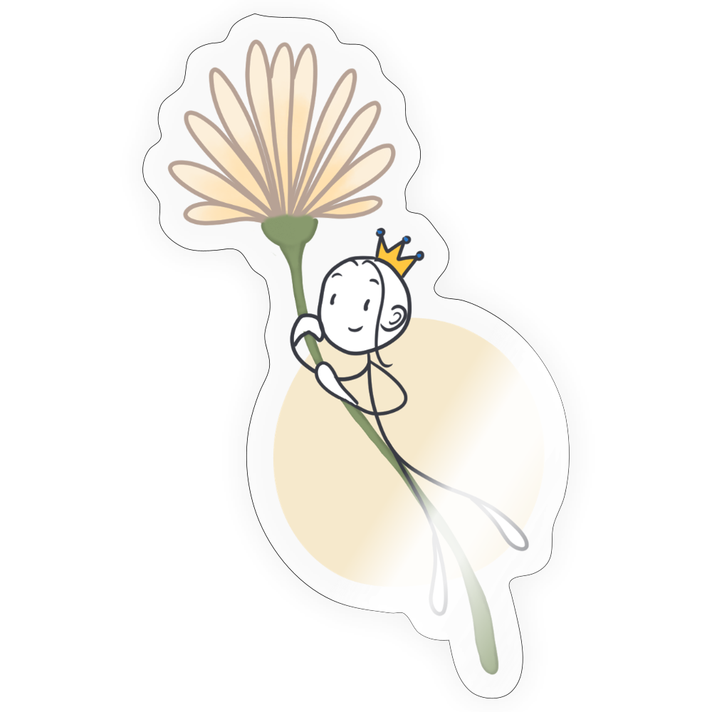 Seelenmännchen "Blumenfliegen Edition" - 1x Sticker (groß) - Transparent glänzend