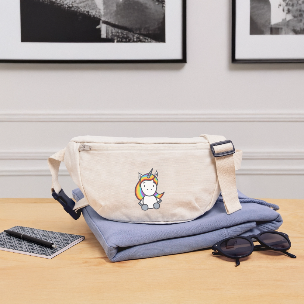 Einhorn mit Regenbogen Haaren - Stanley/Stella recycelte Gürteltasche - Naturweiß