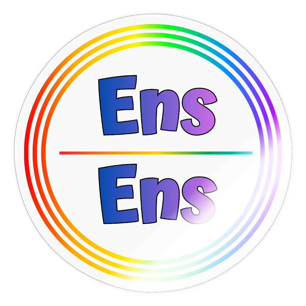 Ens/Ens Pronomen Regenbogenkreis - Sticker (groß) - Transparent glänzend