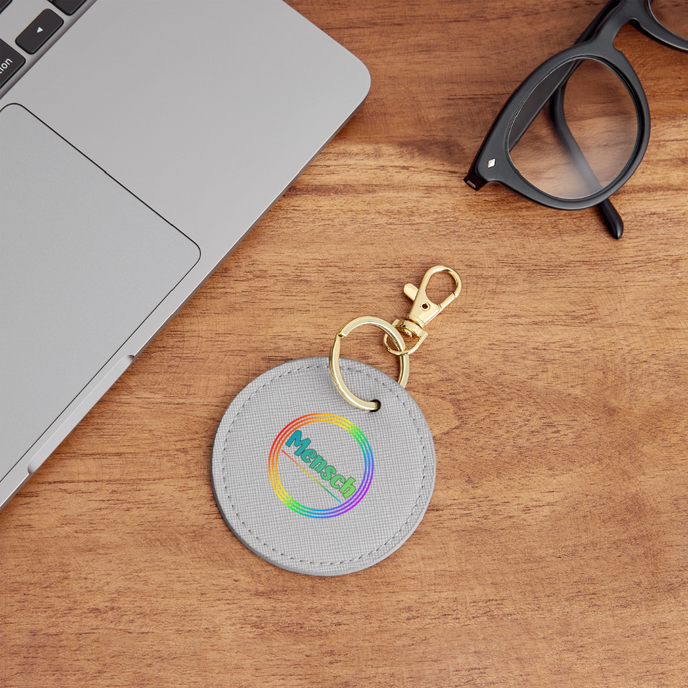 Mensch Pronomen Regenbogenkreis - BOUTIQUE Schlüsselanhänger - Grau