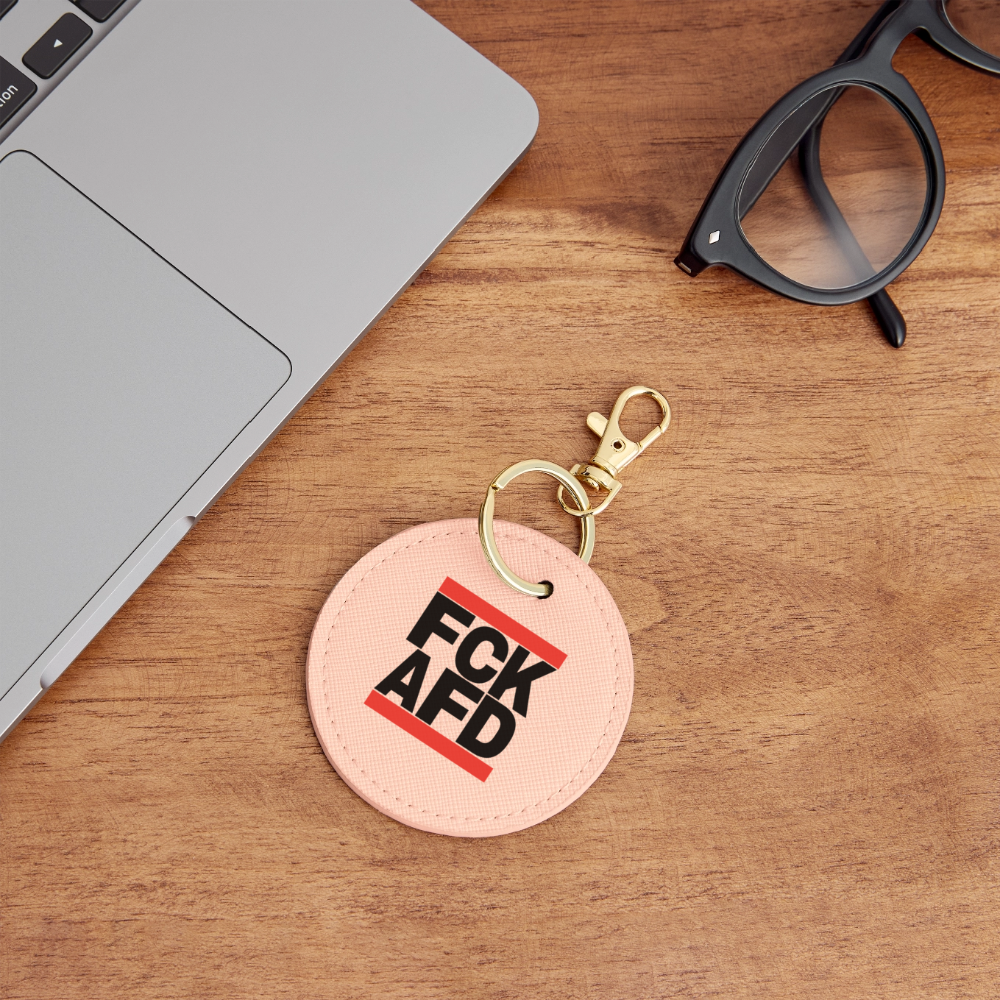 FCK AFD (schwarze Schrift) - BOUTIQUE Schlüsselanhänger - Hellrosa