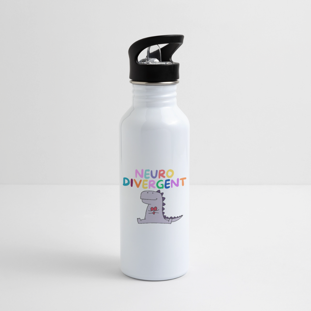 Neurodivergent "Dino Edition" - Trinkflasche - Weiß