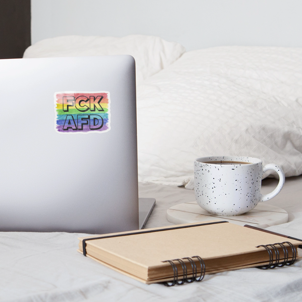 FCK AFD "Rainbow Resistance Edition" - Sticker (groß) - Weiß glänzend