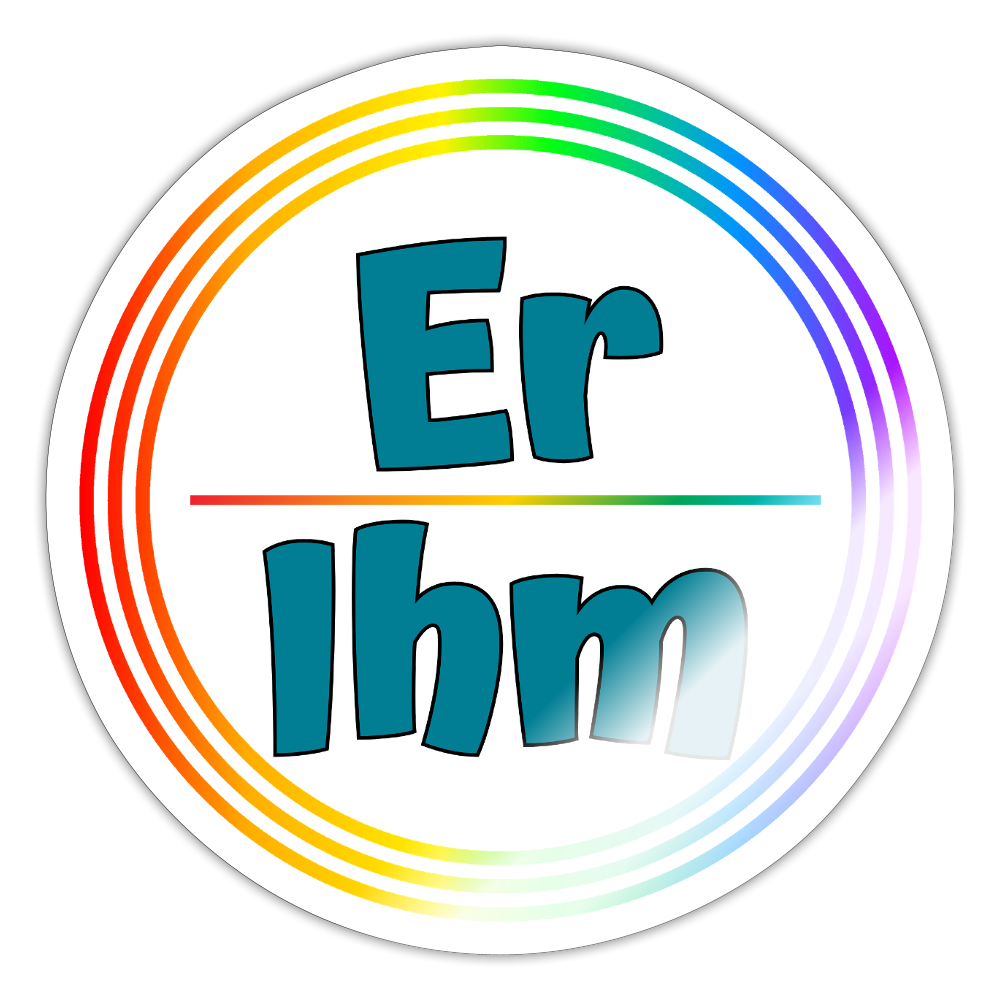 Er/Ihm Pronomen Regenbogenkreis - Sticker (groß) - Weiß glänzend