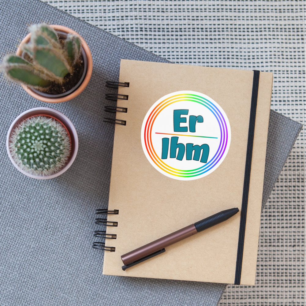 Er/Ihm Pronomen Regenbogenkreis - Sticker (groß) - Weiß glänzend