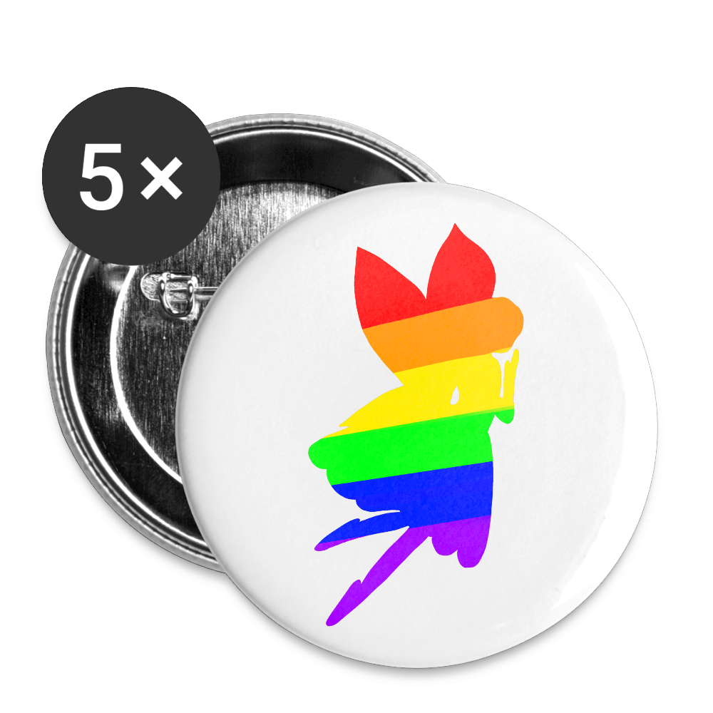 Regenbogen Fee - Buttons klein 5x - Weiß