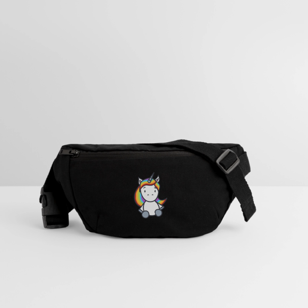 Einhorn mit Regenbogen Haaren - Stanley/Stella recycelte Gürteltasche - Schwarz