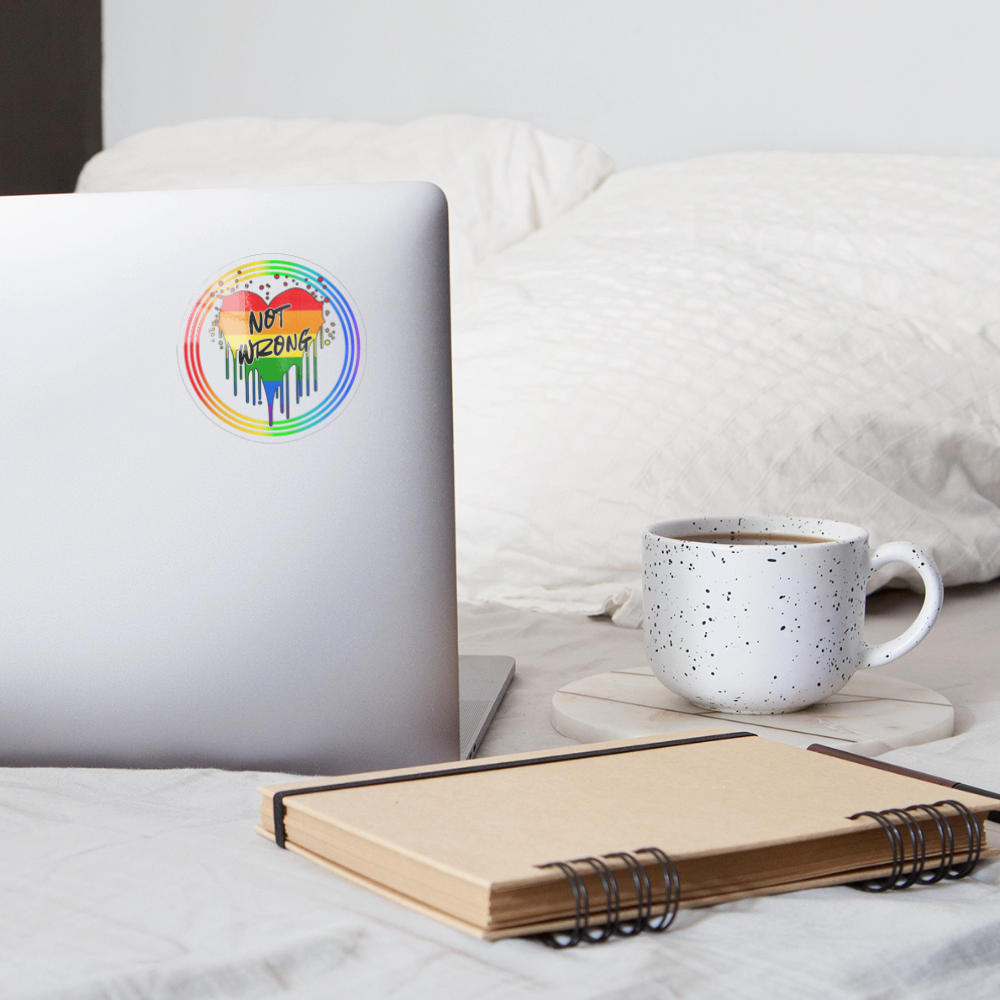 Queer Not Wrong "Regenbogenkreis Edition" - Sticker (groß) - Transparent glänzend