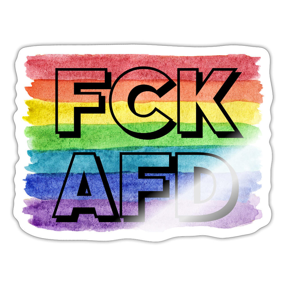 FCK AFD "Rainbow Resistance Edition" - Sticker (groß) - Weiß glänzend