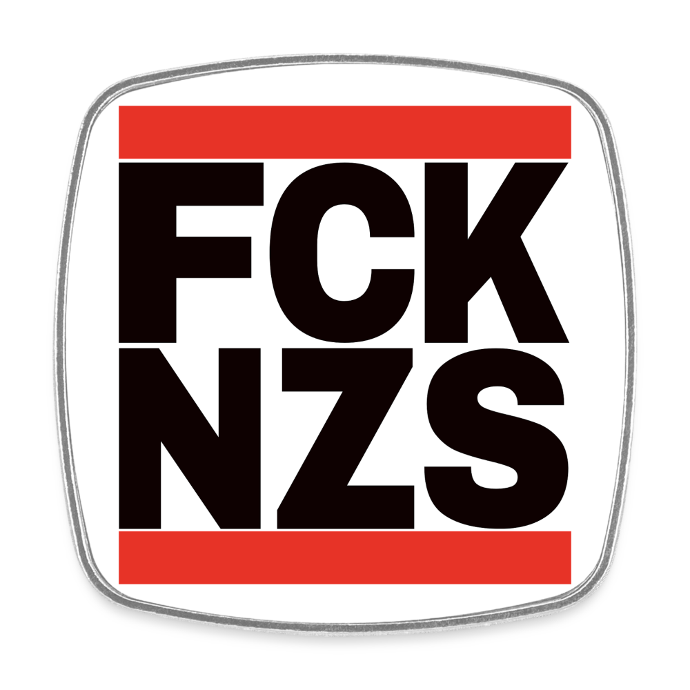 FCK NZS (schwarze Schrift) - Viereckiger Kühlschrankmagnet - Weiß