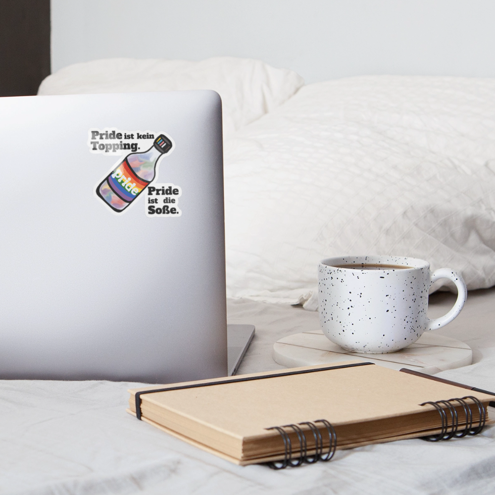 Regenbogen-Soße: Die Hauptzutat - Sticker (groß) - Weiß glänzend