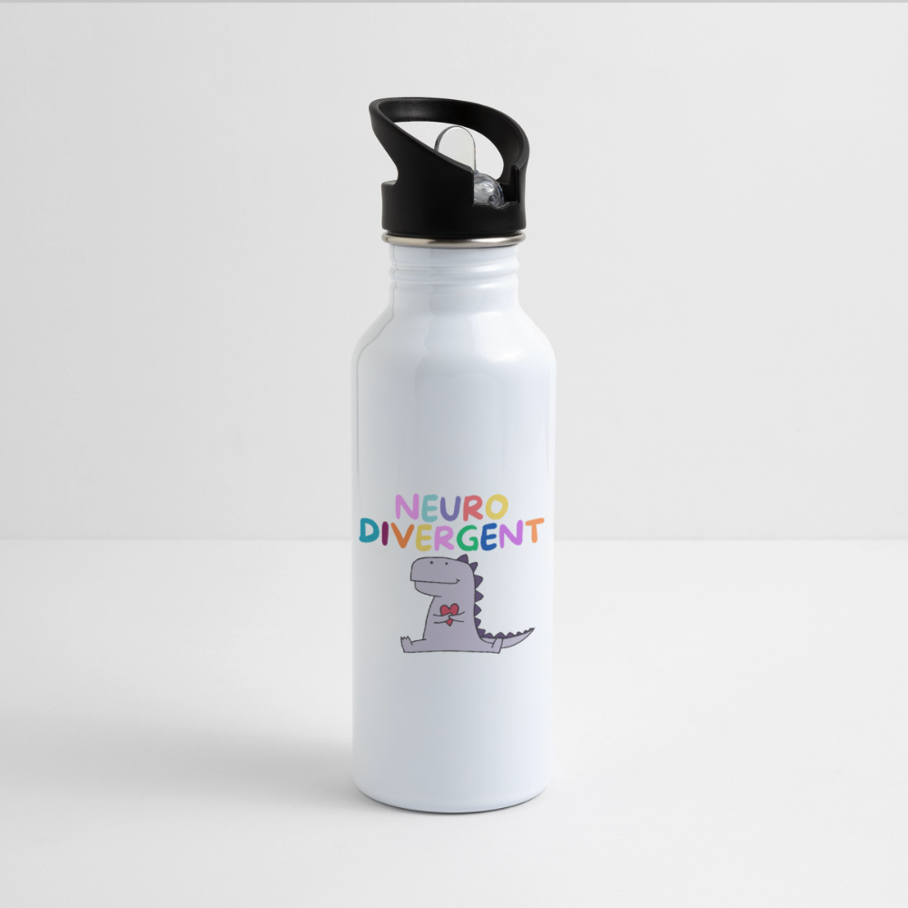 Neurodivergent "Dino Edition" - Trinkflasche - Weiß