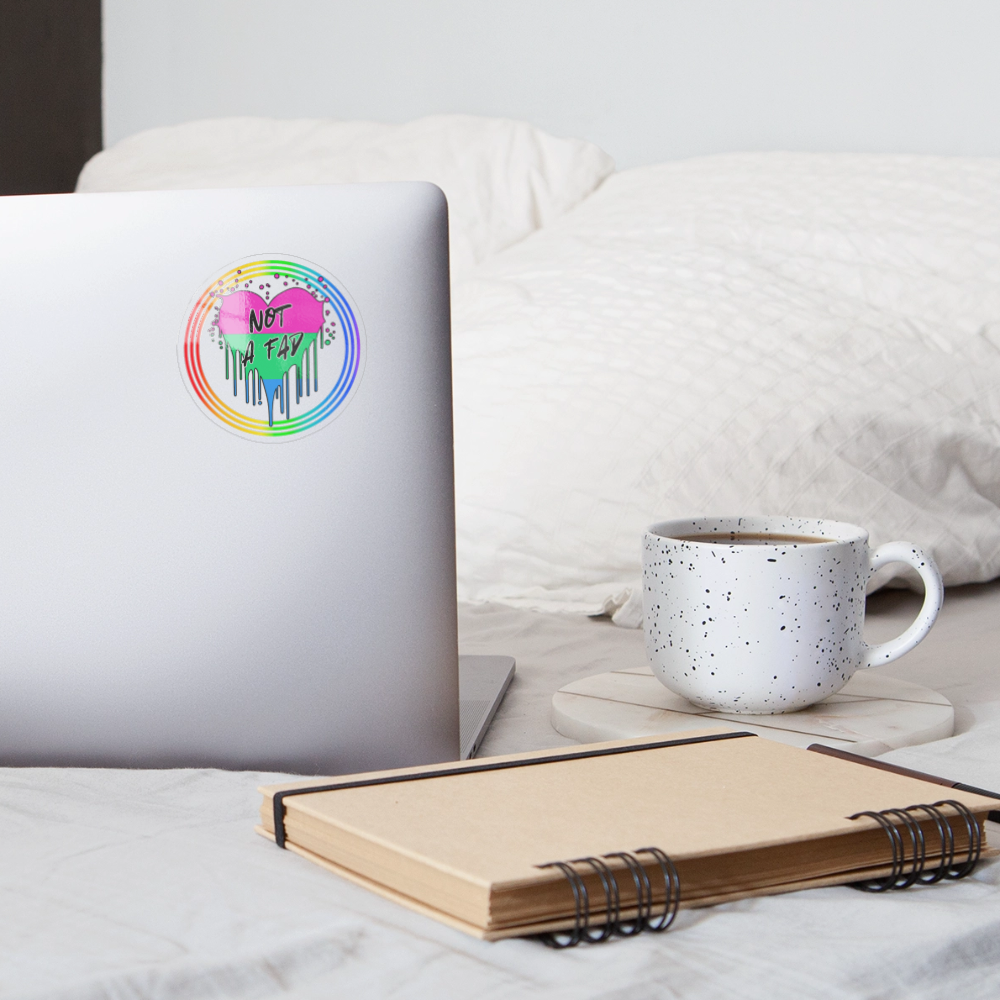 Polysexual Not a Fad "Regenbogenkreis Edition" - Sticker (groß) - Transparent glänzend
