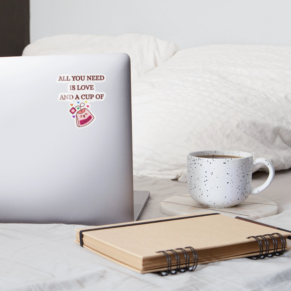 All You Need Is Love And A Cup Of lgbTEA - Sticker (groß) - Weiß glänzend