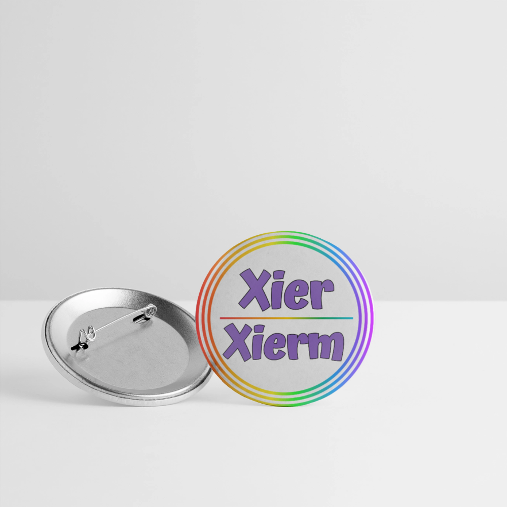 Xier/Xiem Pronomen Regenbogenkreis - Buttons klein 5x - Weiß