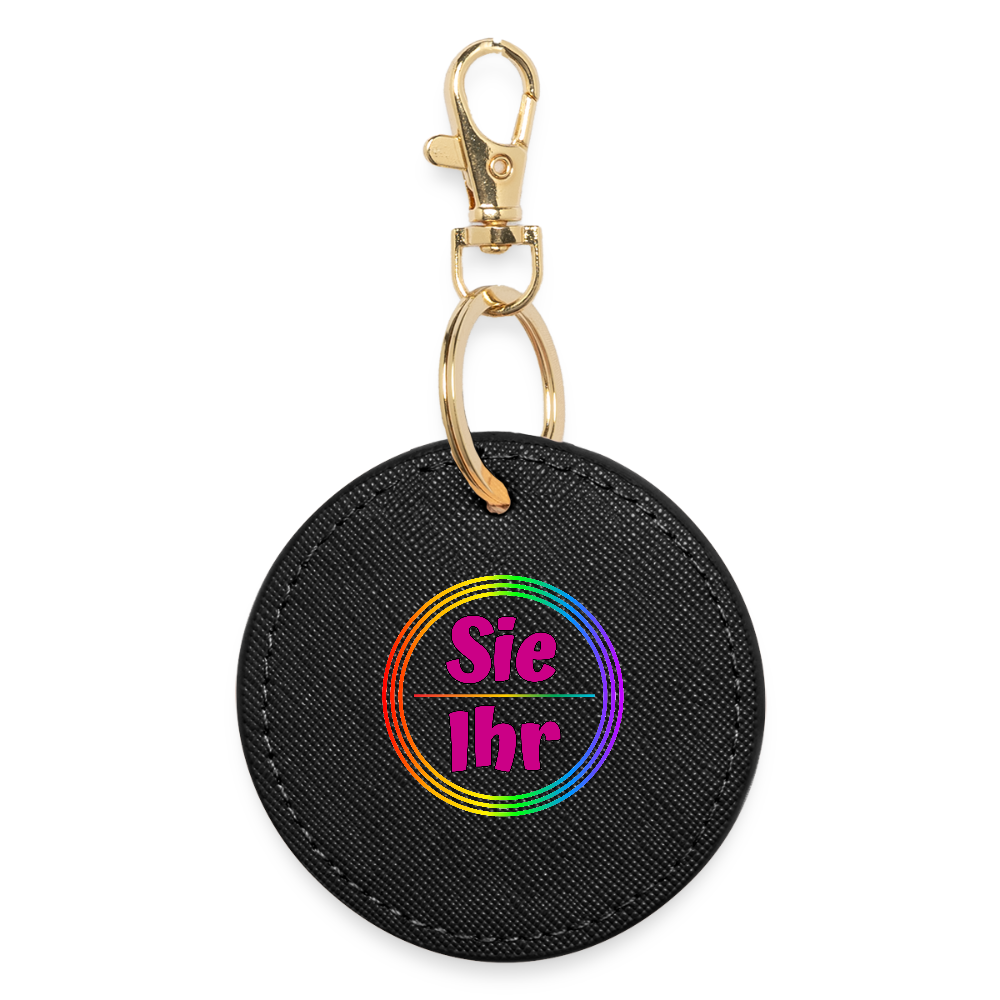 Sie/Ihr Pronomen Regenbogenkreis - BOUTIQUE Schlüsselanhänger - Schwarz
