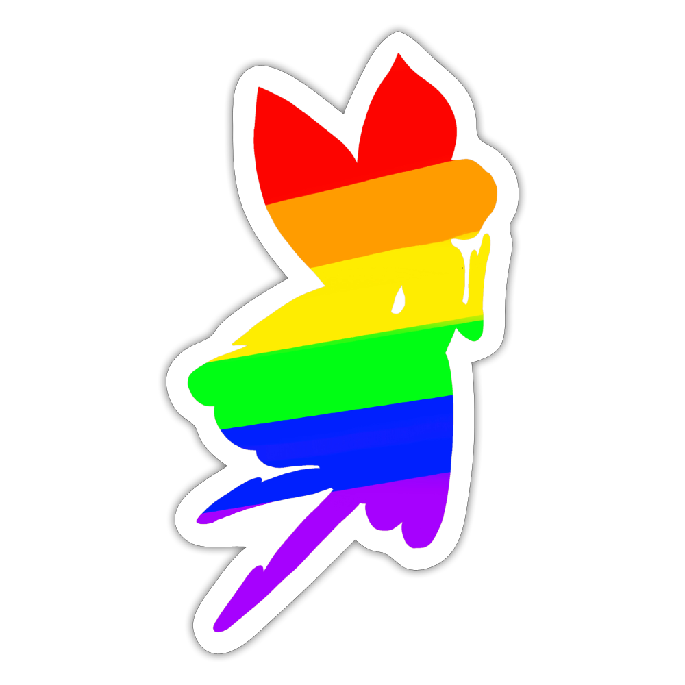 Regenbogen Fee - Sticker (groß) - Mattweiß