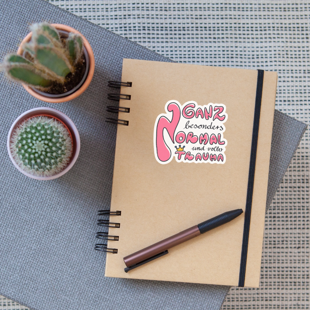 Ganz besonders Normal und voller Trauma "Pinke Edition" - Sticker (groß) - Mattweiß