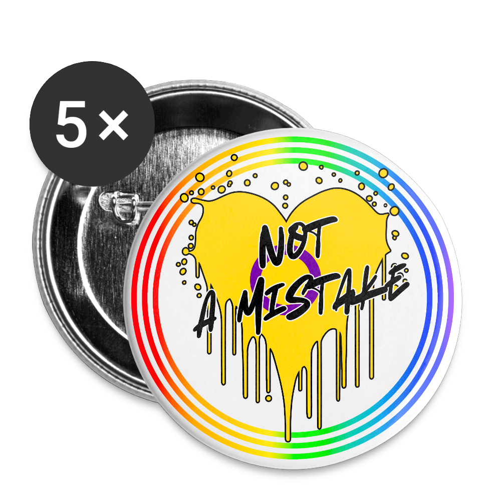 Inter Not a Mistake "Regenbogenkreis Edition" - Buttons klein 5x - Weiß