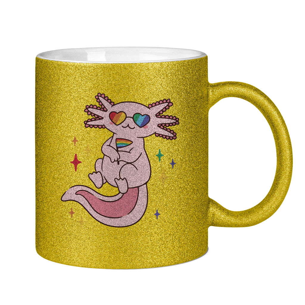 Big Pride Axolotl - Tasse (glitzern)