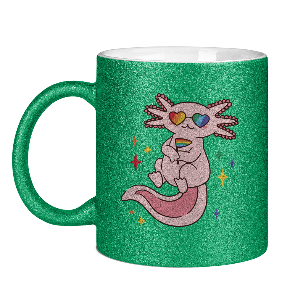 Big Pride Axolotl - Tasse (glitzern)