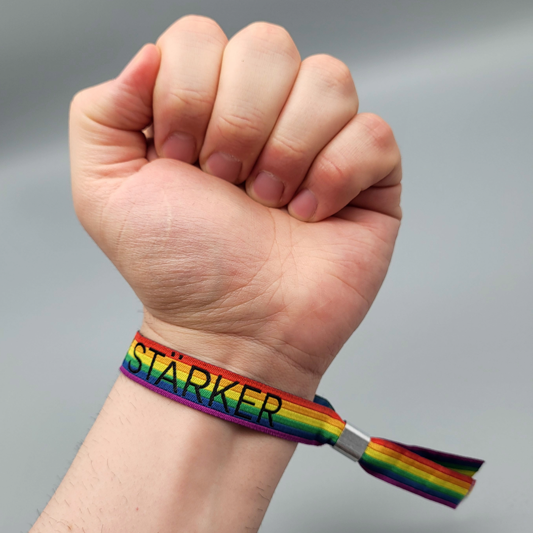 GEMEINSAM STÄRKER in Regenbogen Farben - Armbändchen, 5 Stück