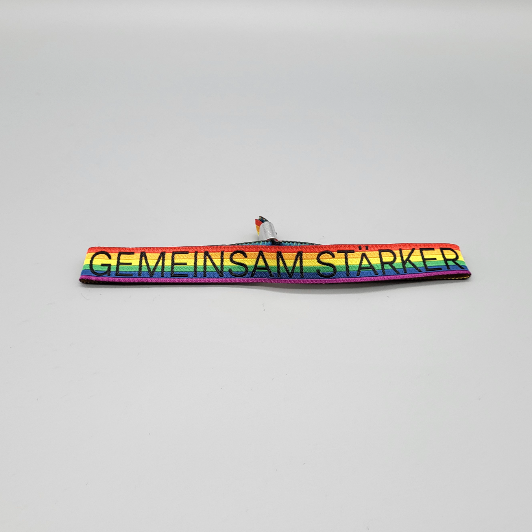 GEMEINSAM STÄRKER in Regenbogen Farben - Armbändchen, 5 Stück