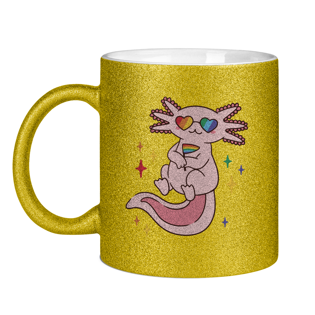 Big Pride Axolotl - Tasse (glitzern)