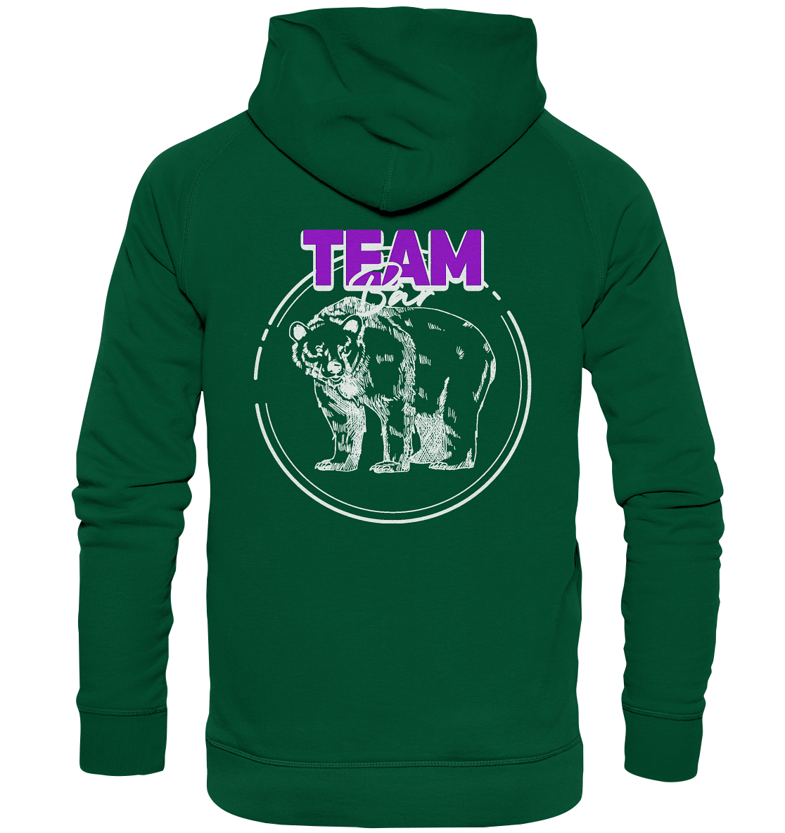 Team Bär Backprint (weiß) - Basic Unisex Hoodie