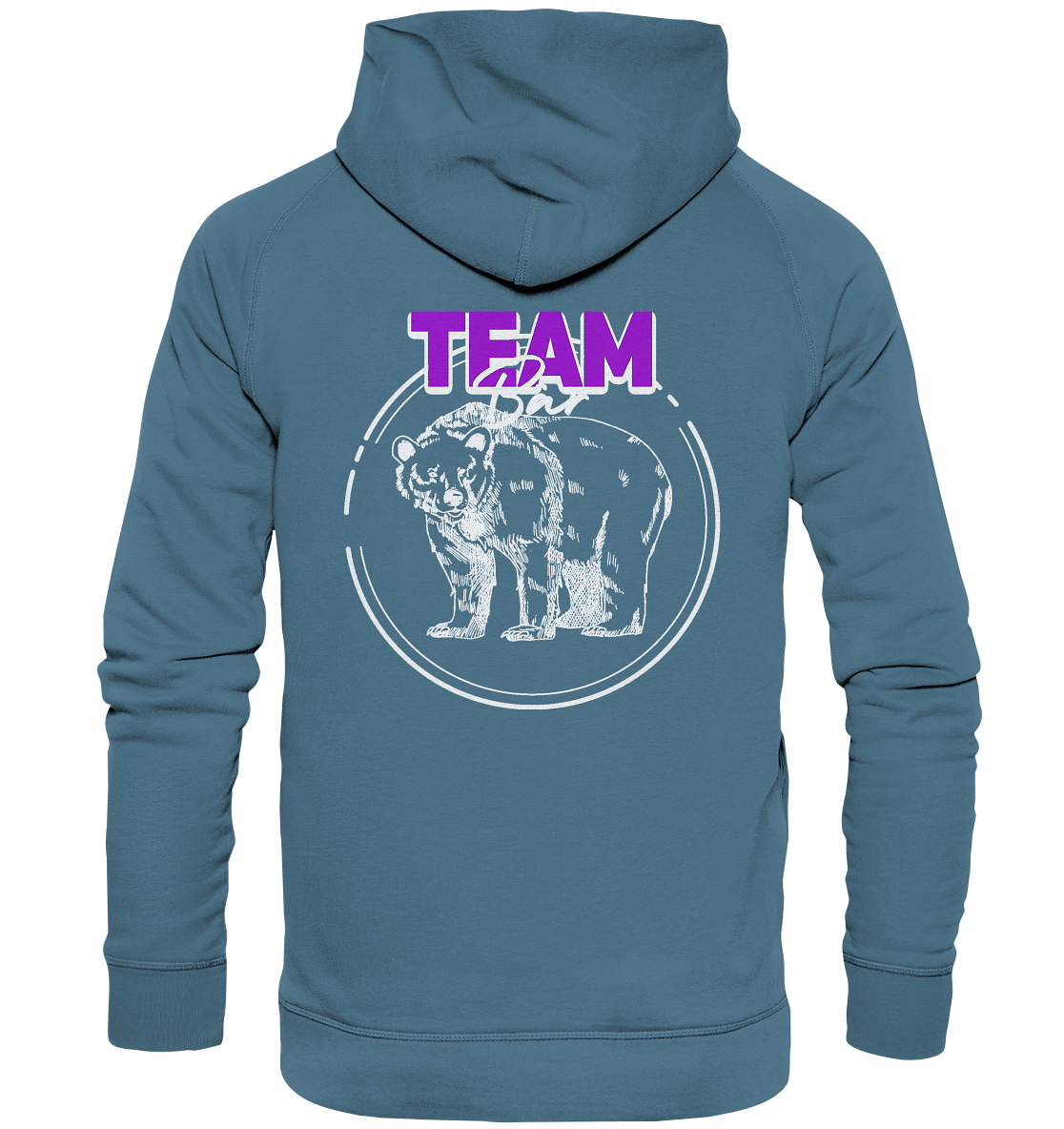 Team Bär Backprint (weiß) - Basic Unisex Hoodie