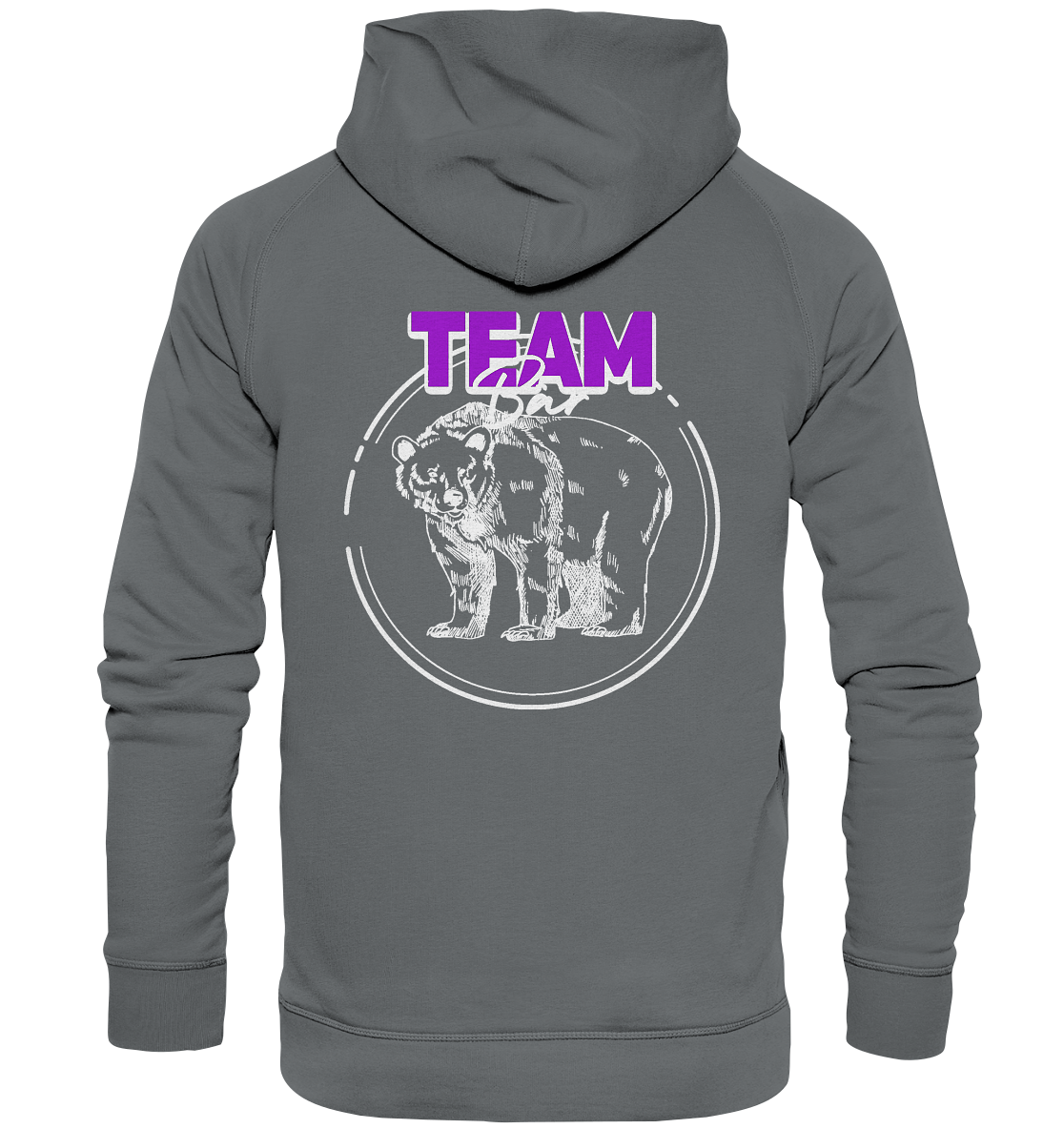 Team Bär Backprint (weiß) - Basic Unisex Hoodie