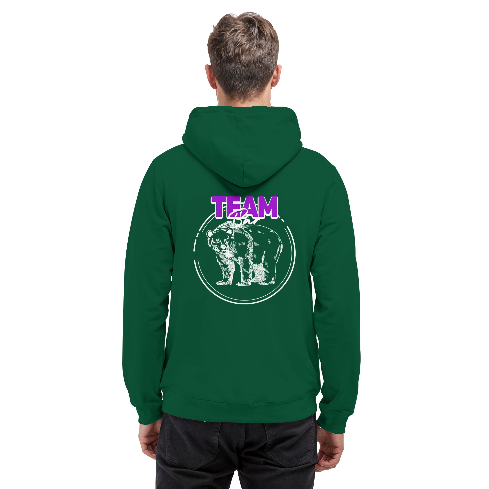 Team Bär Backprint (weiß) - Basic Unisex Hoodie