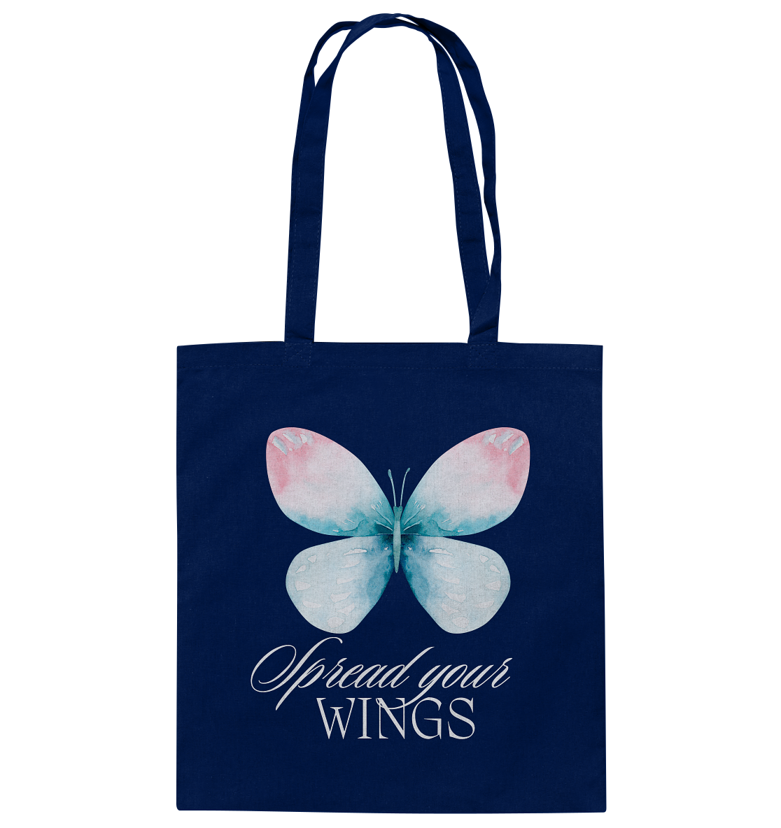 Spread your Wings (weiße Schrift) Backprint - Baumwolltasche