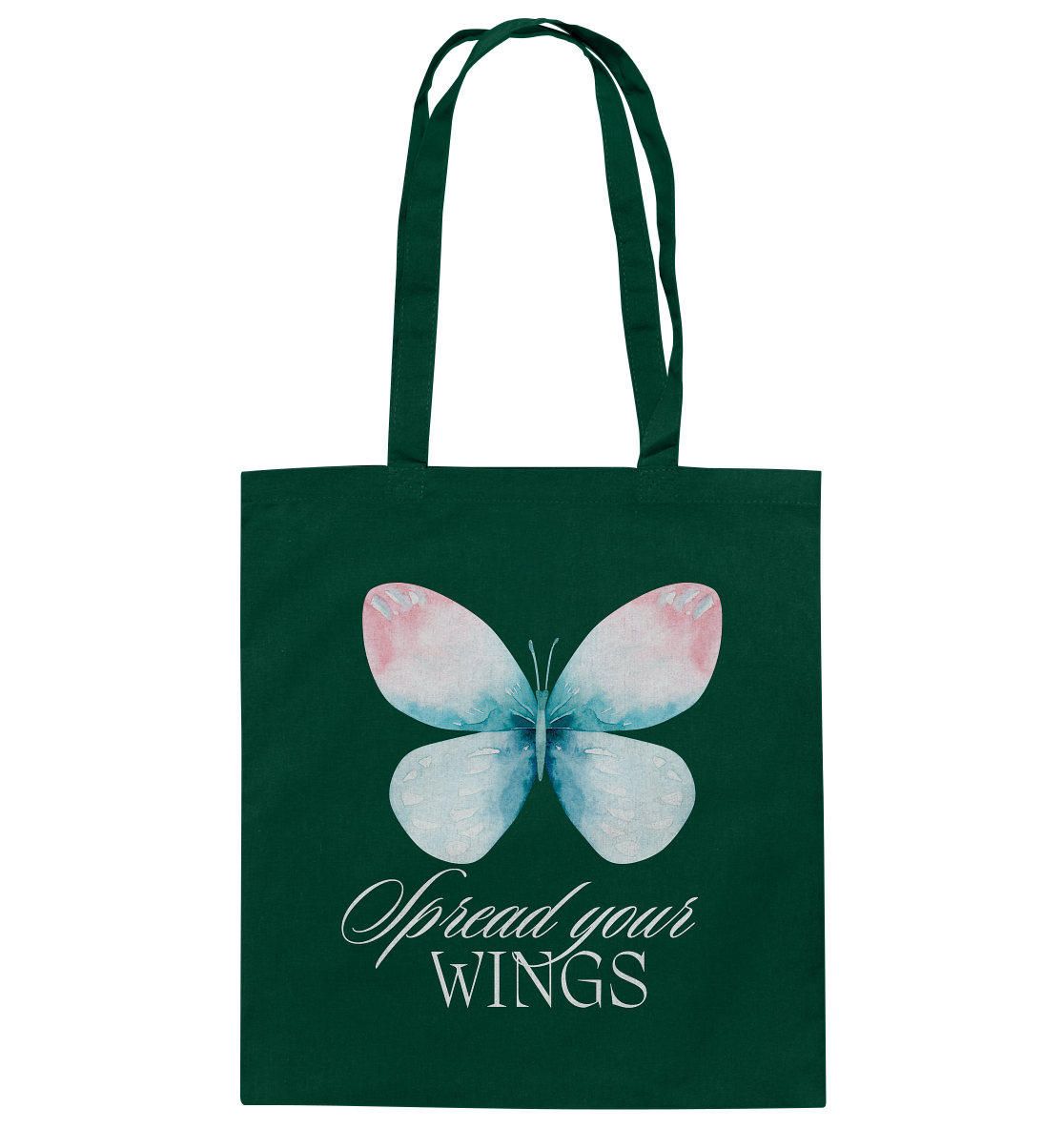 Spread your Wings (weiße Schrift) Backprint - Baumwolltasche