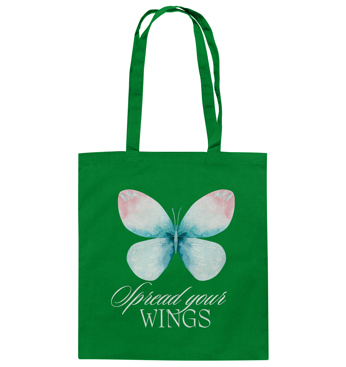 Spread your Wings (weiße Schrift) Backprint - Baumwolltasche