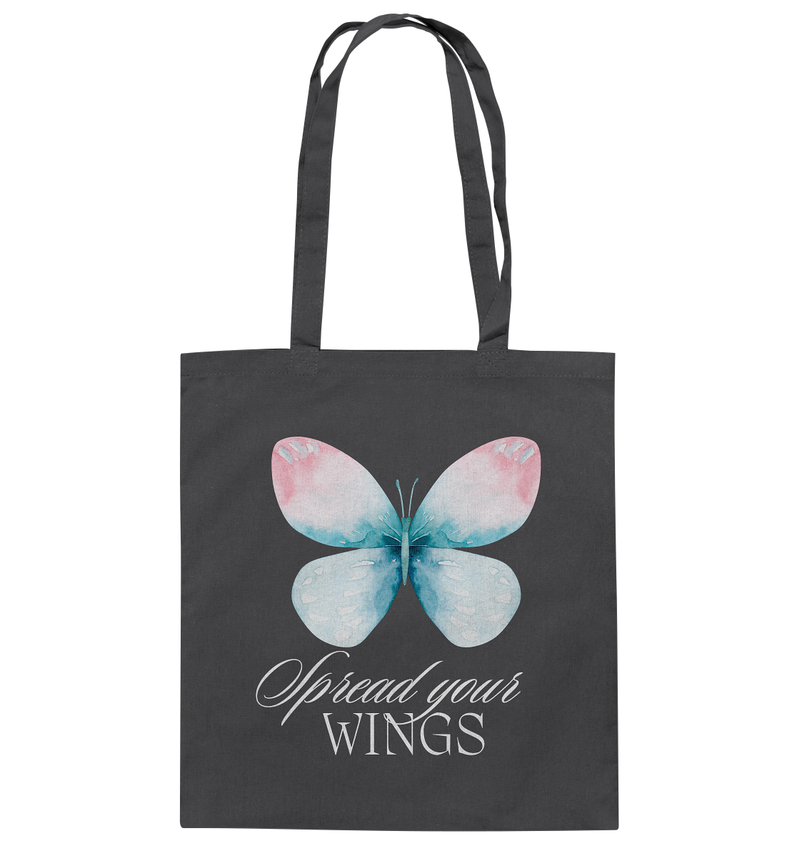Spread your Wings (weiße Schrift) Backprint - Baumwolltasche