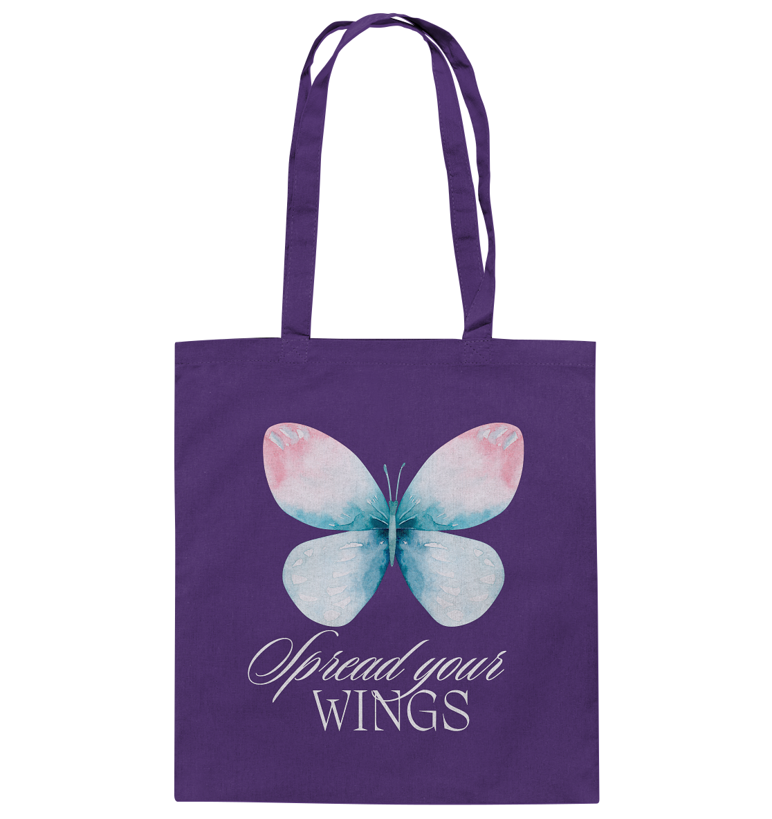 Spread your Wings (weiße Schrift) Backprint - Baumwolltasche