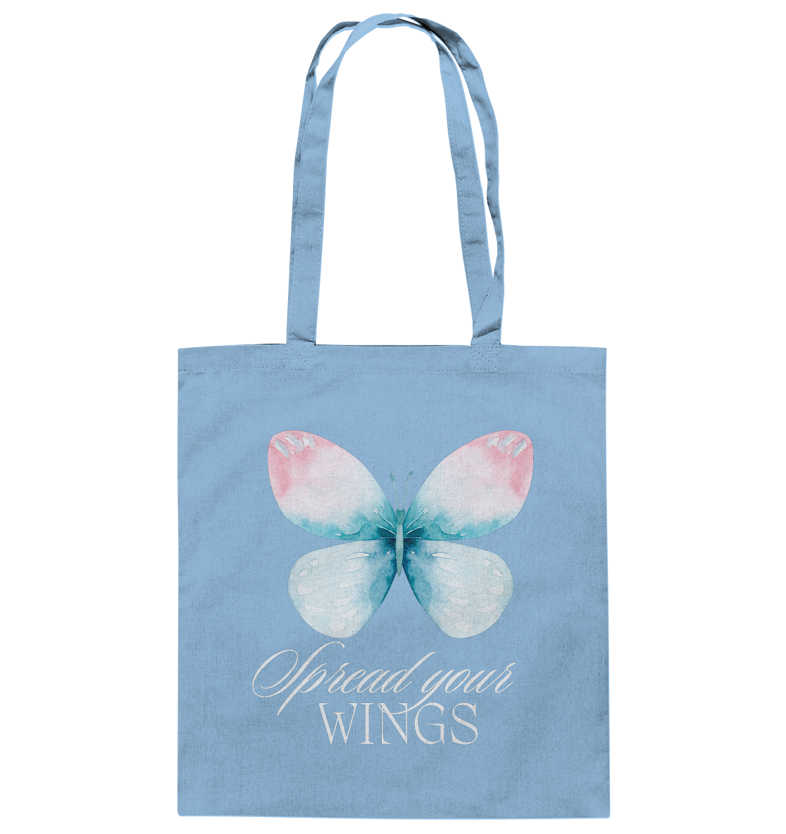 Spread your Wings (weiße Schrift) Backprint - Baumwolltasche