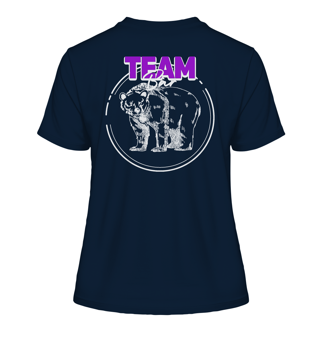 Team Bär Backprint (weiß) - Fitted Ladies Organic Shirt