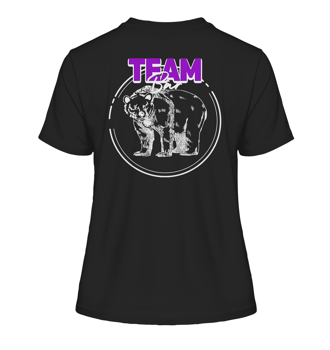 Team Bär Backprint (weiß) - Fitted Ladies Organic Shirt