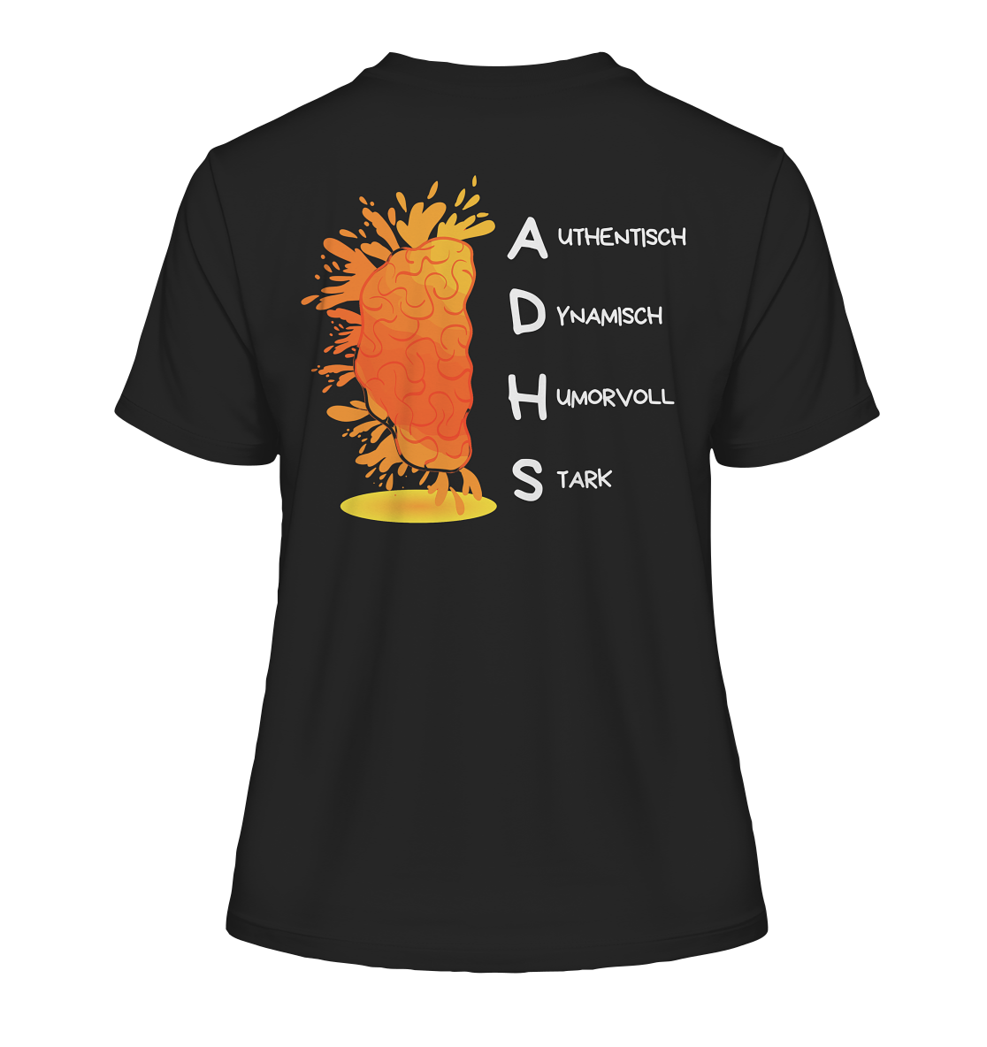 ADHS Authentisch Dynamisch Humorvoll Stark Backprint - Fitted Ladies Organic Shirt