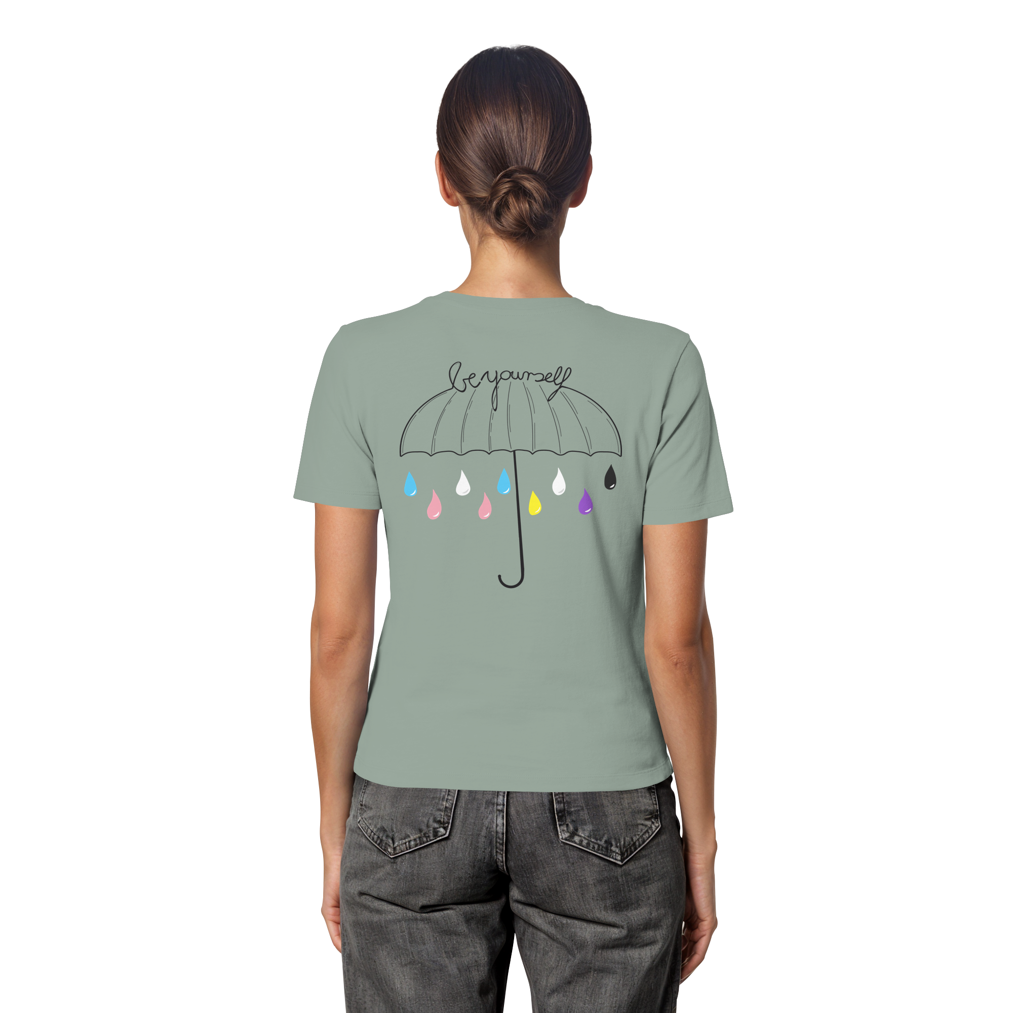Trans Umbrella Backprint - Fitted Ladies Organic Shirt